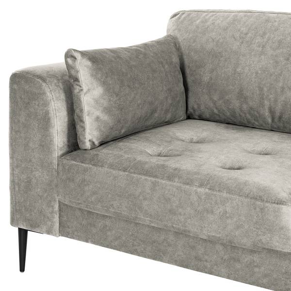 Ecksofa GAILLON mit Longchair Microfaser Cori: Hellgrau - Longchair davorstehend rechts