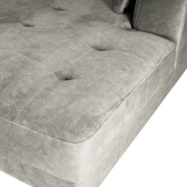 Ecksofa GAILLON mit Longchair Microfaser Cori: Hellgrau - Longchair davorstehend rechts