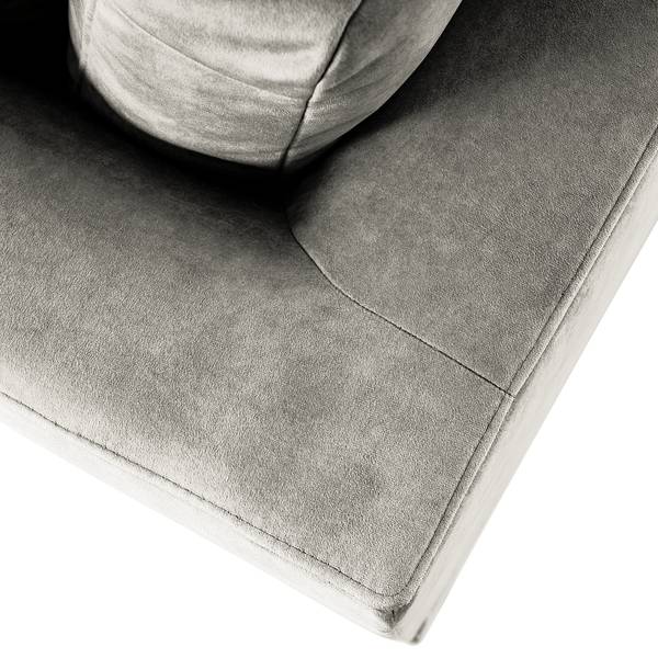 Ecksofa GAILLON mit Longchair Microfaser Cori: Hellgrau - Longchair davorstehend rechts