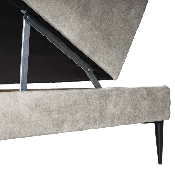 Ecksofa GAILLON mit Longchair Microfaser Cori: Hellgrau - Longchair davorstehend rechts