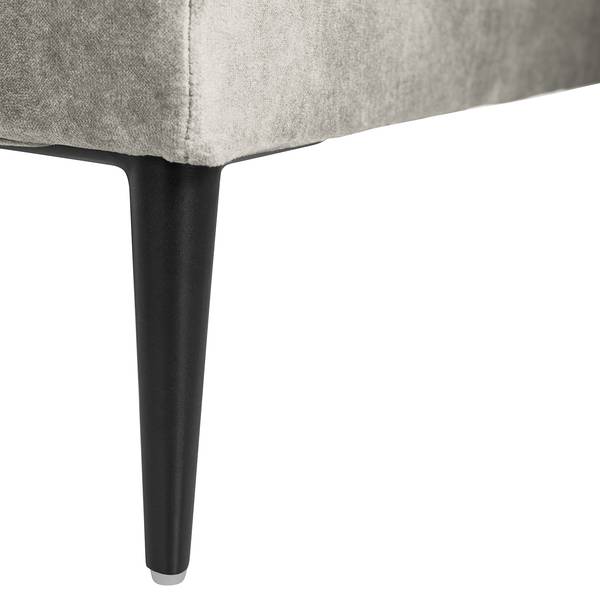 Ecksofa GAILLON mit Longchair Microfaser Cori: Hellgrau - Longchair davorstehend rechts