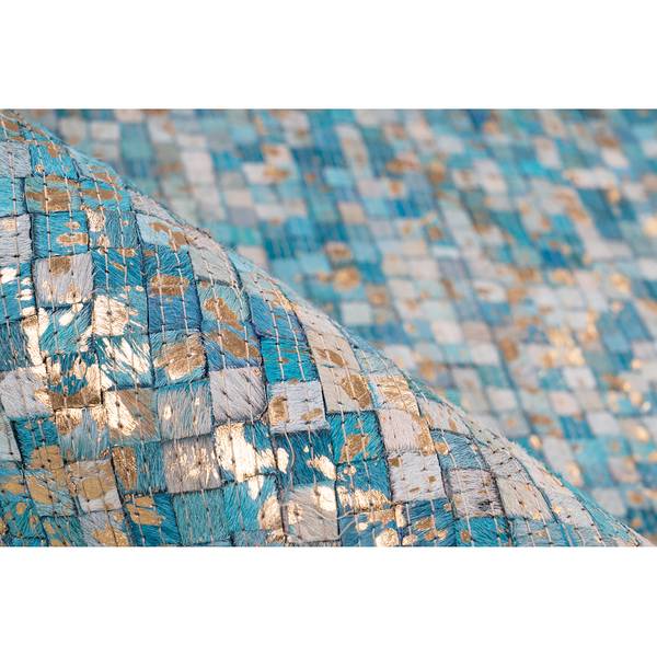 Kurzflorteppich Finish 100 Leder - Türkis - 200 x 290 cm