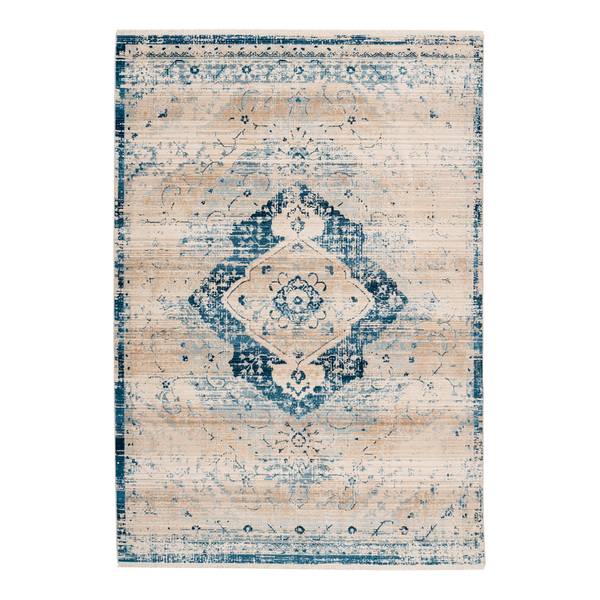 Kurzflorteppich Baroque 500 Kunstfaser - Creme / Blau - 120 x 170 cm