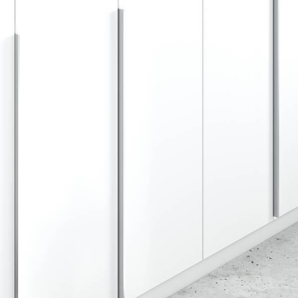 Armoire à portes battantes Alabama Blanc alpin - 91 x 210 cm - Basic - Aluminium - Sans portes miroir