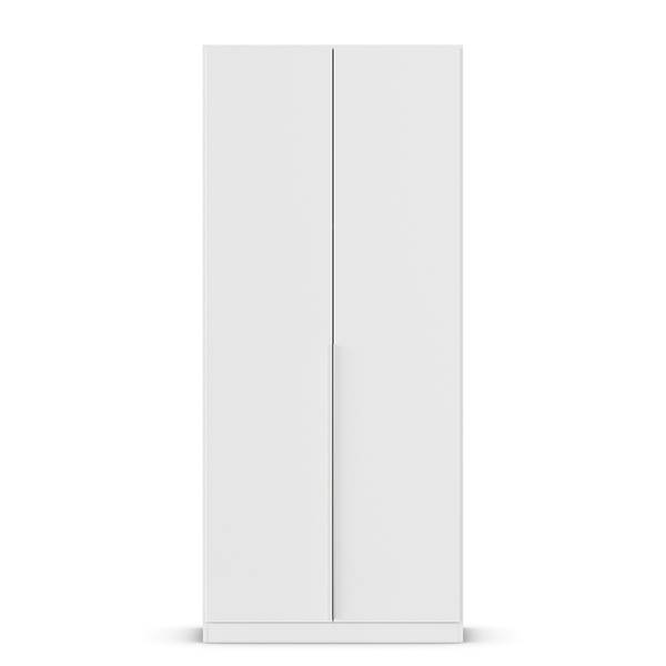 Armoire à portes battantes Alabama Blanc alpin - 91 x 210 cm - Basic - Aluminium - Sans portes miroir
