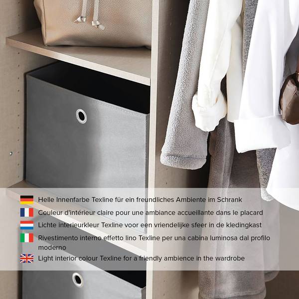 Armoire à portes battantes Alabama Blanc alpin - 91 x 210 cm - Basic - Aluminium - Sans portes miroir