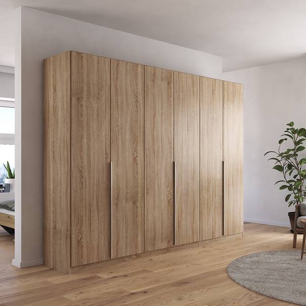 Armoire à portes battantes Alabama Imitation chêne de Sonoma - 271 x 210 cm - Premium - Aluminium - Sans portes miroir