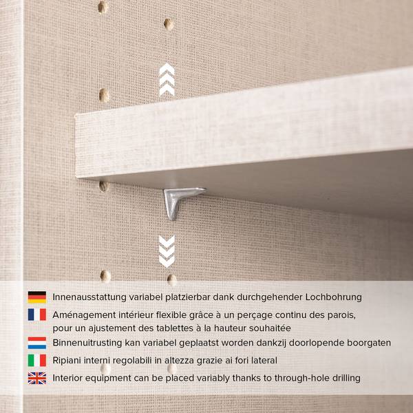 Armoire à portes battantes Alabama Imitation chêne de Sonoma - 271 x 210 cm - Premium - Aluminium - Sans portes miroir