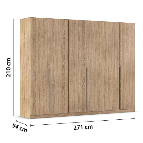 Armoire à portes battantes Alabama Imitation chêne de Sonoma - 271 x 210 cm - Premium - Aluminium - Sans portes miroir