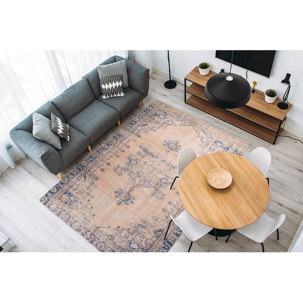 Kurzflorteppich Vintage 8406 Kunstfaser - Blau - 140 x 200 cm