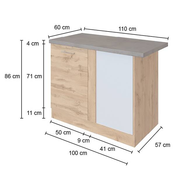 Eck-Unterschrank Sorrento Wotaneiche Dekor / Graphit