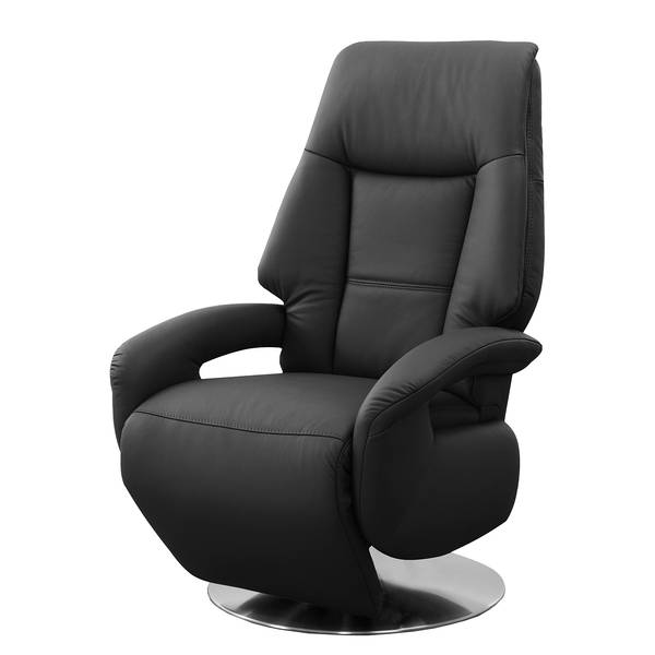 Relaxfauteuil Givors echt leer - echt leer Pua: zwart - relaxfunctie - met opstahulp
