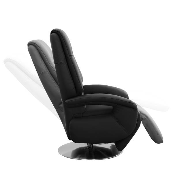 Relaxfauteuil Givors echt leer - echt leer Pua: zwart - relaxfunctie - met opstahulp