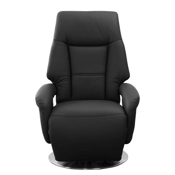 Relaxfauteuil Givors echt leer - echt leer Pua: zwart - relaxfunctie - met opstahulp
