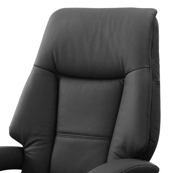 Relaxfauteuil Givors echt leer - echt leer Pua: zwart - relaxfunctie - met opstahulp