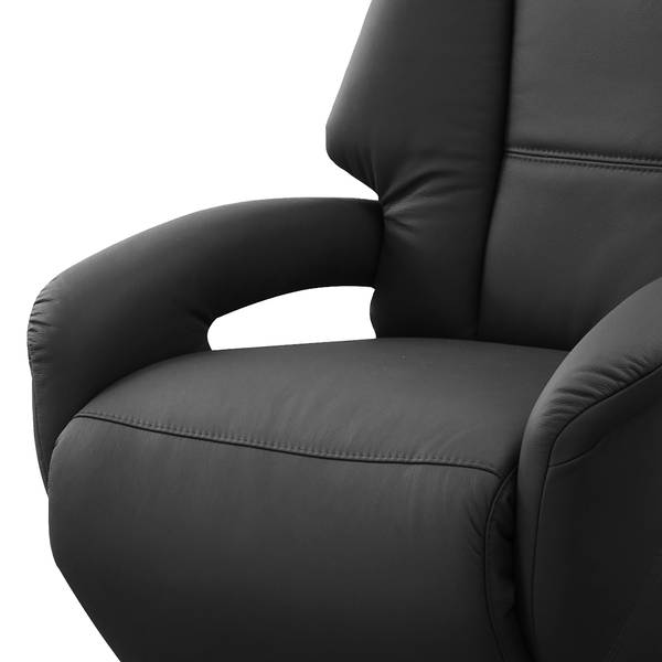 Relaxfauteuil Givors echt leer - echt leer Pua: zwart - relaxfunctie - met opstahulp