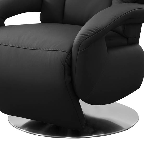 Relaxfauteuil Givors echt leer - echt leer Pua: zwart - relaxfunctie - met opstahulp
