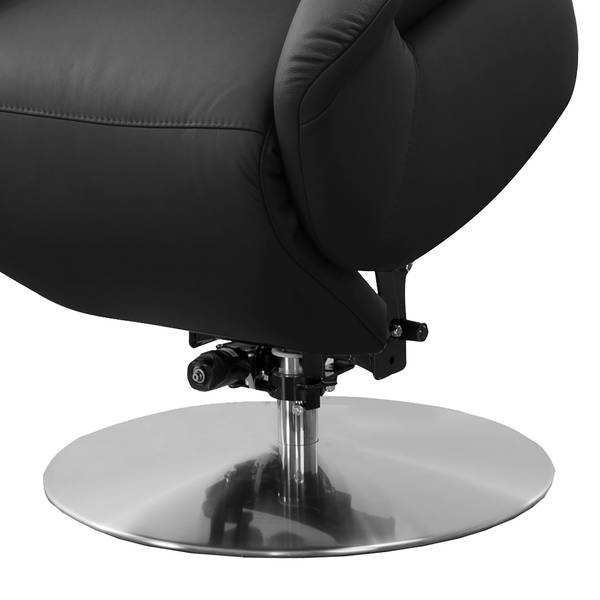 Relaxfauteuil Givors echt leer - echt leer Pua: zwart - relaxfunctie - met opstahulp