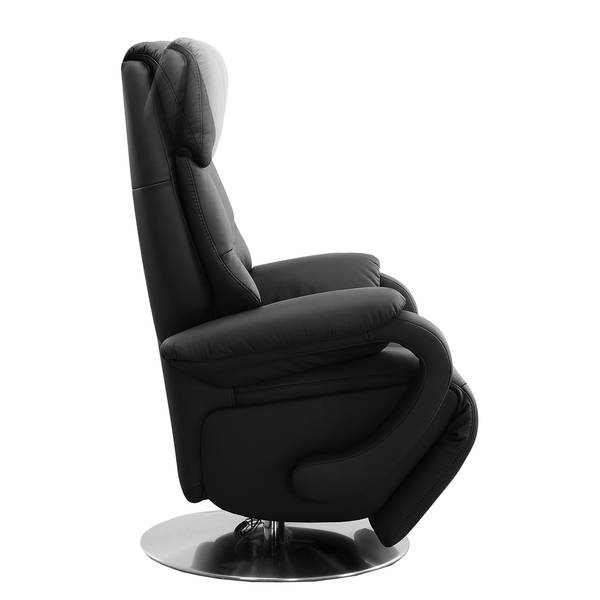 Fauteuil relax Foulbec Cuir véritable - Cuir Pua: Noir - Fonction relaxation