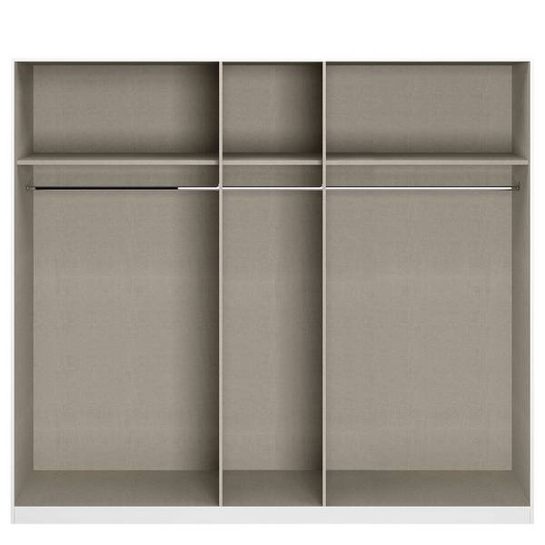 Drehtürenschrank Alabama Grau - 226 x 210 cm - Basic - Aluminium - Mit Spiegeltür/-en