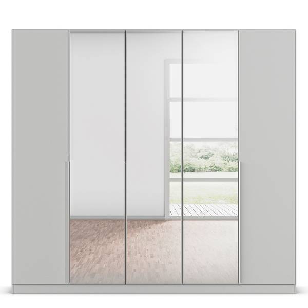 Drehtürenschrank Alabama Grau - 226 x 210 cm - Basic - Aluminium - Mit Spiegeltür/-en