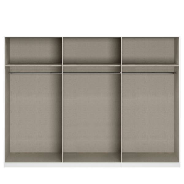 Armoire à portes battantes Alabama Blanc alpin / Gris - 271 x 210 cm - Basic - Aluminium - Sans portes miroir