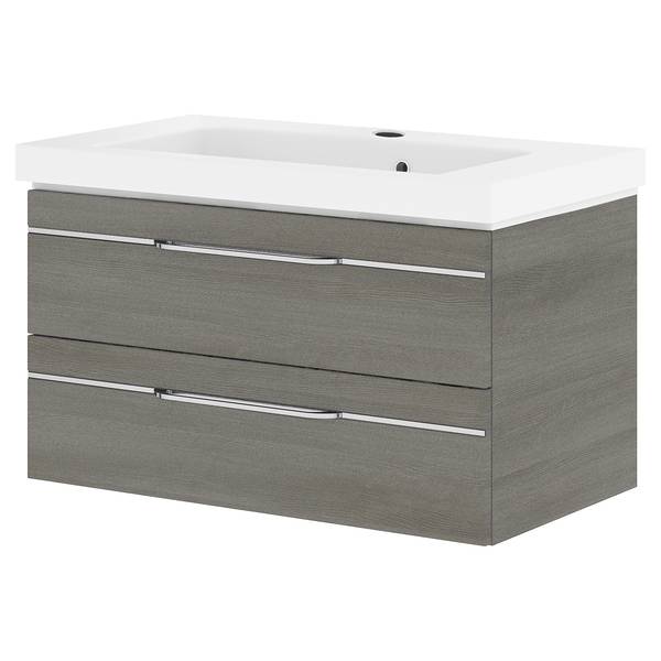 Badezimmerset Balto III (3-teilig) Inklusive Beleuchtung - Graphit - Breite: 137 cm