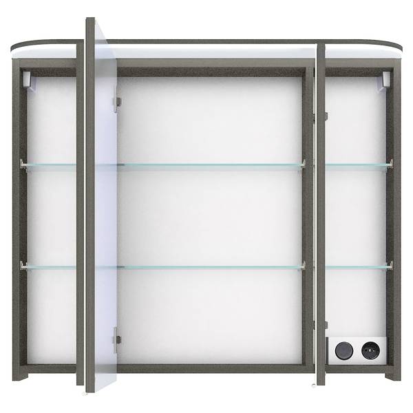 Badezimmerset Balto III (3-teilig) Inklusive Beleuchtung - Graphit - Breite: 137 cm