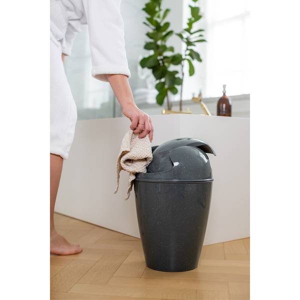 Schwingdeckeleimer Del Recycled TPE - Grau - Fassungsvermögen: 12 L