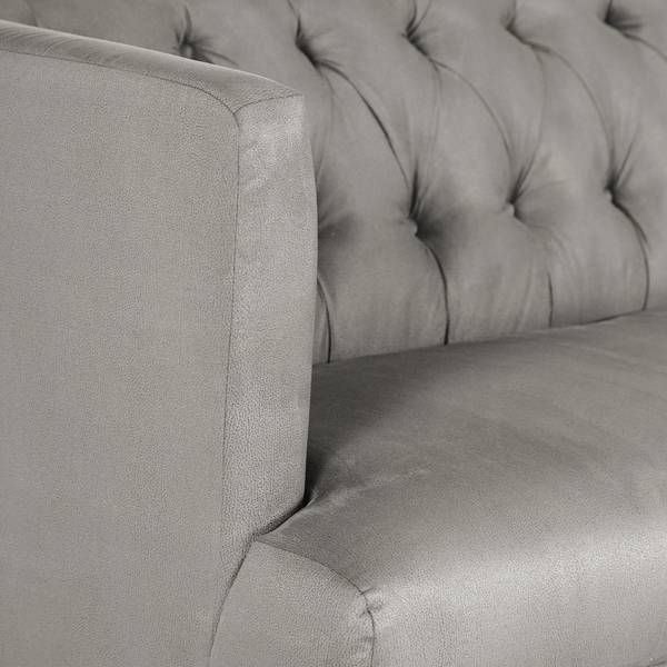 Bank Selda microvezel/ijzer - grijs - Breedte: 212 cm