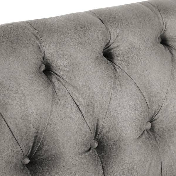 Bank Selda microvezel/ijzer - grijs - Breedte: 212 cm