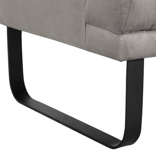 Bank Selda microvezel/ijzer - grijs - Breedte: 212 cm