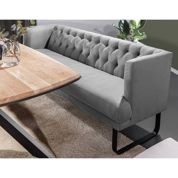 Bank Selda microvezel/ijzer - grijs - Breedte: 212 cm