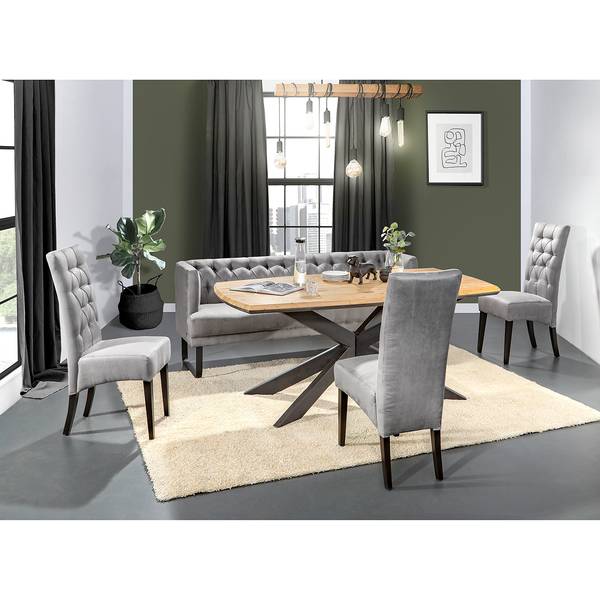 Bank Selda microvezel/ijzer - grijs - Breedte: 212 cm