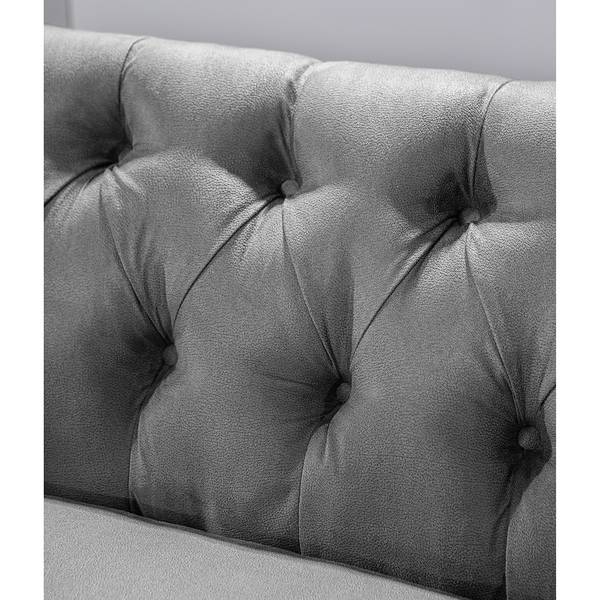 Bank Selda microvezel/ijzer - grijs - Breedte: 212 cm