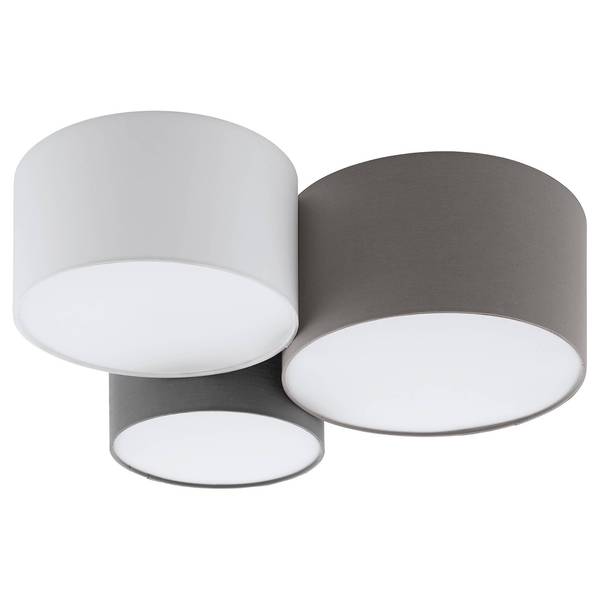 Deckenleuchte Pastore I Leinen / Stahl - 3-flammig