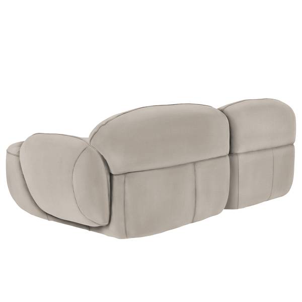 Ecksofa Viborg Flachgewebe - Flachgewebe Meave: Grau - Longchair davorstehend rechts