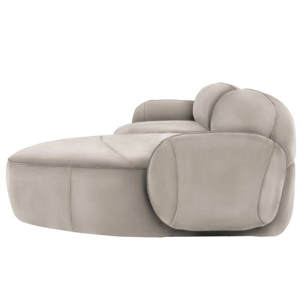Ecksofa Viborg Flachgewebe - Flachgewebe Meave: Grau - Longchair davorstehend rechts