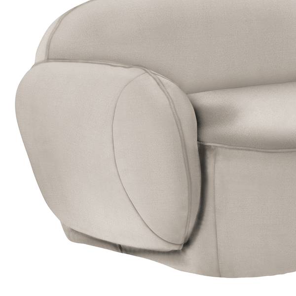 Ecksofa Viborg Flachgewebe - Flachgewebe Meave: Grau - Longchair davorstehend rechts