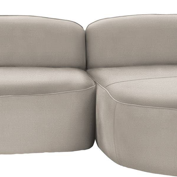 Ecksofa Viborg Flachgewebe - Flachgewebe Meave: Grau - Longchair davorstehend rechts