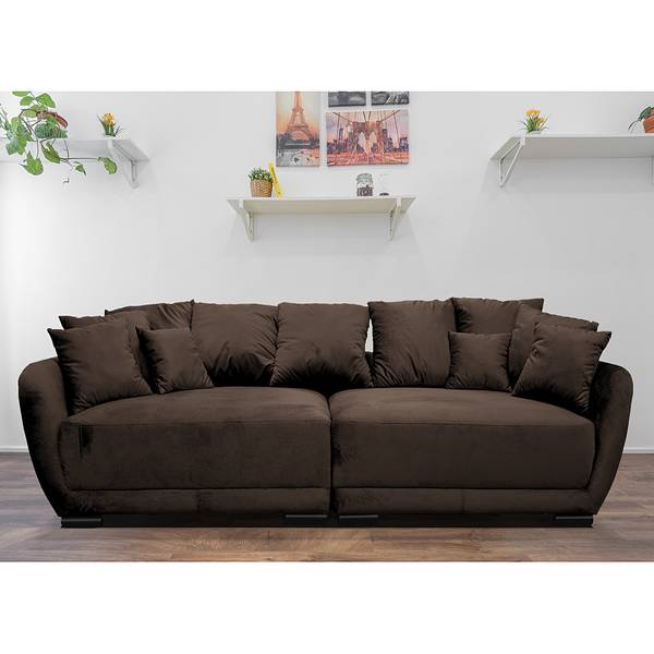 Bigsofa Tarnos Samt - Samt Ravi: Dunkelbraun