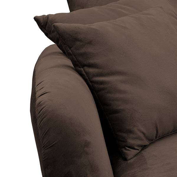 Bigsofa Tarnos Samt - Samt Ravi: Dunkelbraun