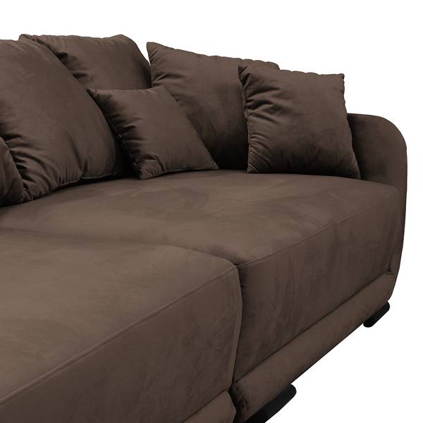 Bigsofa Tarnos Samt - Samt Ravi: Dunkelbraun