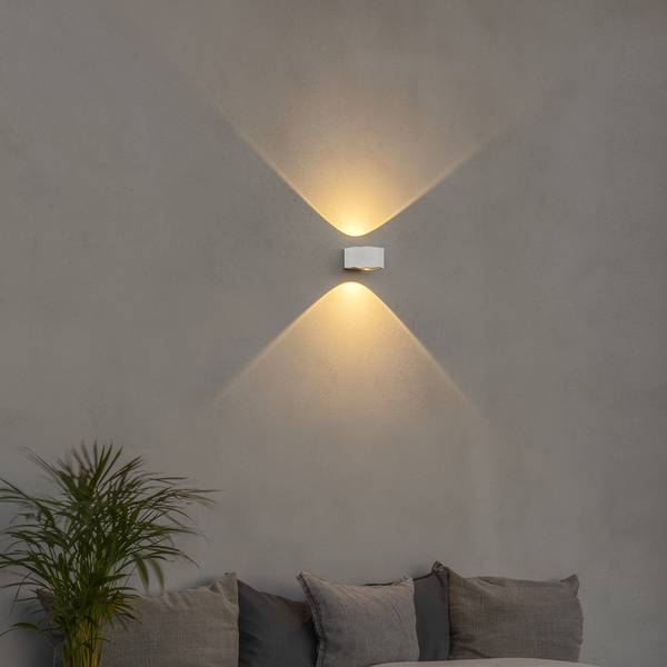Wandlamp Gela transparant glas/aluminium - 2 lichtbronnen - wit