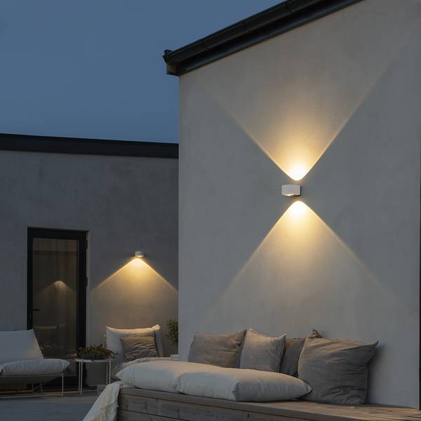 Wandlamp Gela transparant glas/aluminium - 2 lichtbronnen - wit