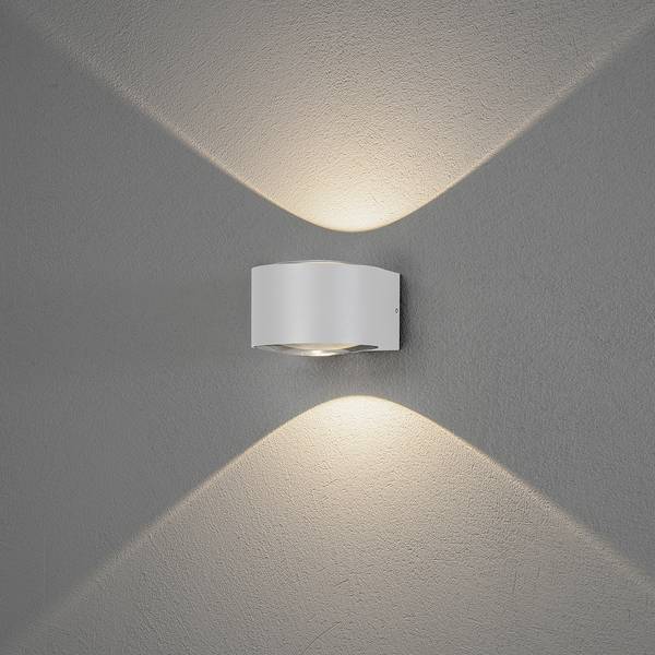 Wandlamp Gela transparant glas/aluminium - 2 lichtbronnen - wit