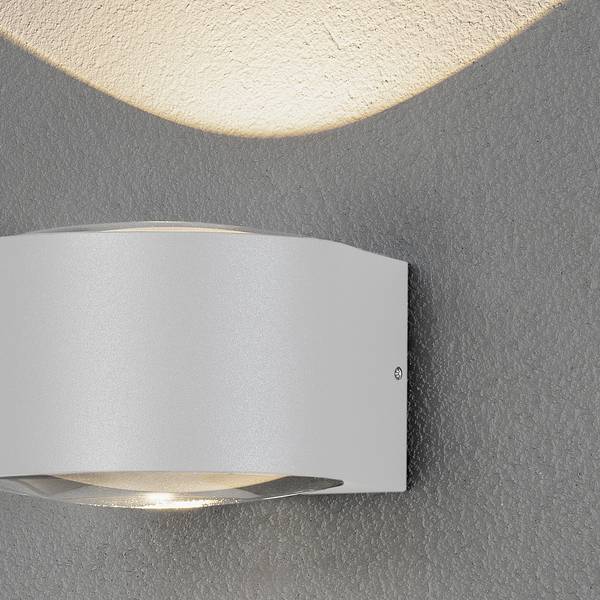 Wandlamp Gela transparant glas/aluminium - 2 lichtbronnen - wit