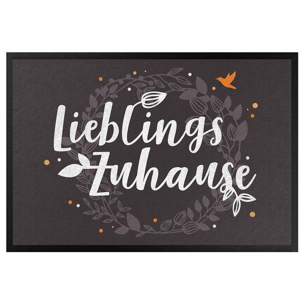 Fußmatte Lieblingszuhause Mischgewebe - Grau - 60 x 40 cm