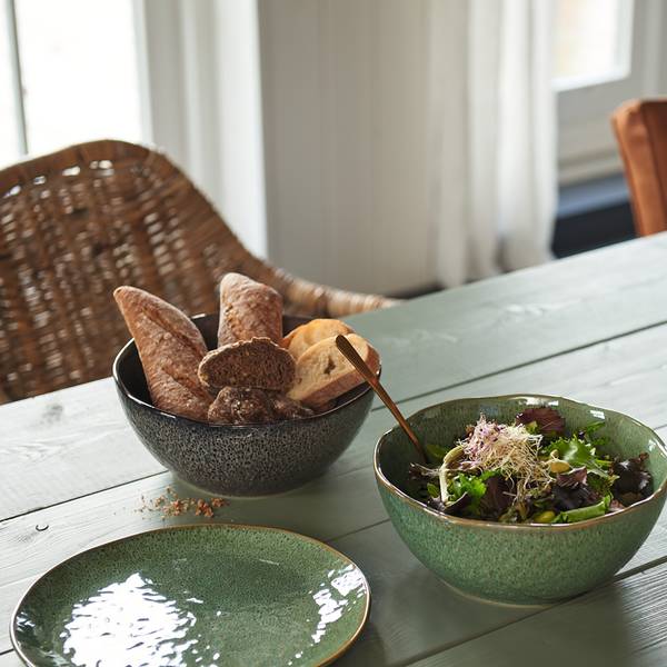 Borden Matera II (set van 6) keramiek - groen - 22,5 cm - groen