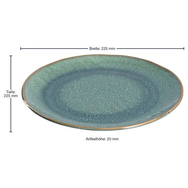 Borden Matera II (set van 6) keramiek - groen - 22,5 cm - groen